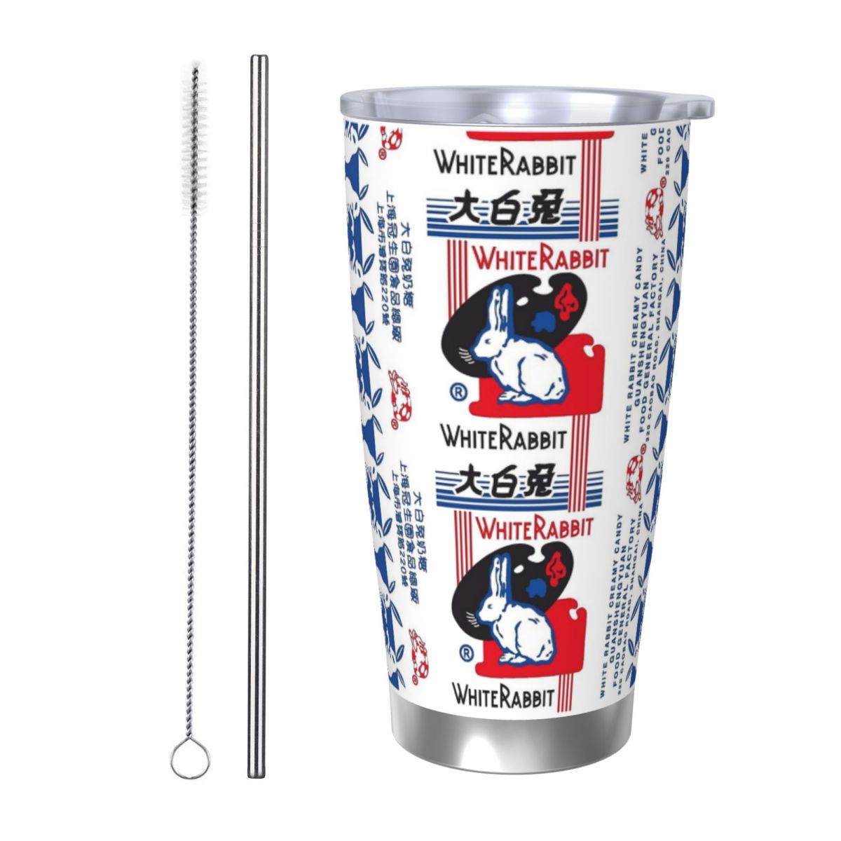 Tumbler 20Oz White - Bicchiere in acciaio inossidabile con caramelle